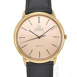 OMEGA de vill Gold Plated Leather gold Dial Automatic Watch LXGJHW-116