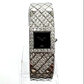 CHANEL MATELASSE Quartz 19mm Steel 3.03TCW Diamond Bracelet Watch