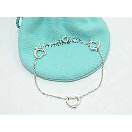 TIFFANY & Co Sterling Silver 3 Open Heart Bracelet LXGoods-238