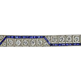 Art Deco Platinum Diamond Sapphire Bracelet