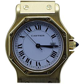 Cartier yellow Gold white dial Link Automatic Wristwatch