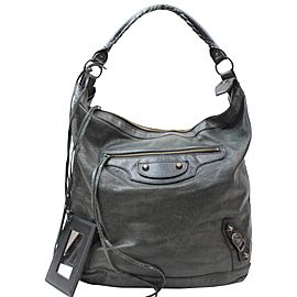 Balenciaga Hobo Arena Day 868558 Black Leather Shoulder Bag