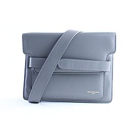 Balenciaga Belted 2balr0618 Grey Leather Shoulder Bag