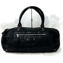 Balenciaga Boston Bag Polo Squash 871883 Black Leather Satchel