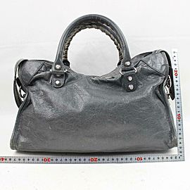 Balenciaga Charcoal City 2way 870939 Gray Leather Shoulder Bag