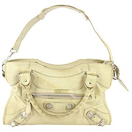 Balenciaga Cream Agneau Leather Giant 21 Silver Hardware City Bag 1BAL1020