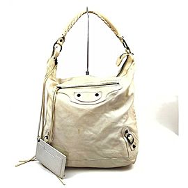 BALENCIAGA Off-White Leather The Day Hobo Bag 862953