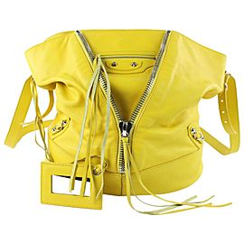 Balenciaga Bucket Jaune Citron Calfskin Papier Drop 10balz0629 Yellow Leather Cross Body Bag