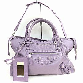 Balenciaga Oxford Lilac Lavdendar City 2way 871015 Purple Leather Shoulder Bag