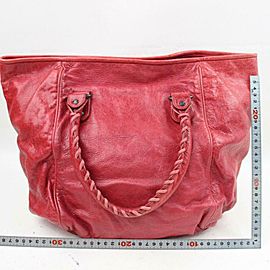 Balenciaga Sunday Tote 870903 Red Leather Shoulder Bag