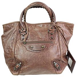 Balenciaga The Sunday 866440 Brown Leather Tote