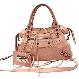 Balenciaga The Town 2way 865676 Pink Leather Shoulder Bag