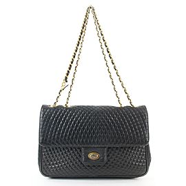 Bally Black Quilted Leather Crossbody Chain Flap Bag 200by29