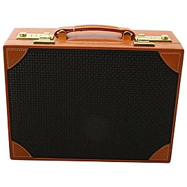 Bally Black x Brown Mini Trunk Hard Case Steamer Attache 860720