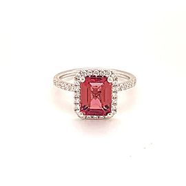 Diamond Rubellite Ring 18k Gold 3.11 TCW Women Certified $3,950