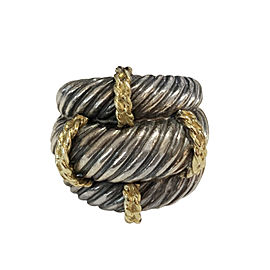 David Yurman Sterling 14K Gold Large Cable Ring