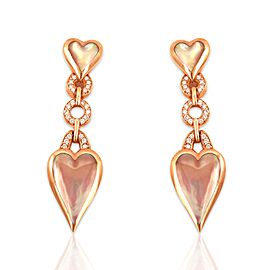 Kabana 14K Rose Gold Diamond Pink MOP Earrings