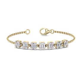 GLAM ® Bracelet in 18K gold with baguette white diamonds of 0.72 ct in weight