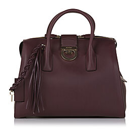 Ferragamo Gancini Leather Satchel