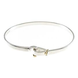 TIFFANY & Co 925 Silver/18K Yellow Gold Hook Eye Bangle LXGKM-113