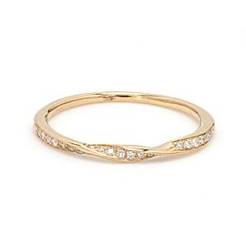 18K Yellow Gold with 0.10ctw Diamond Twisted Ring Size 6