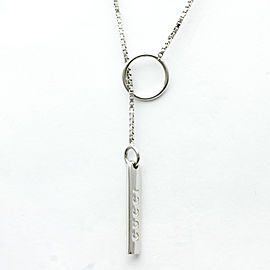 GUCCI 18K white Gold Lariat Pendant Necklace LXGoodsLE-544