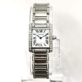 CARTIER TANK FRANCAISE Quartz 20mm Steel 1.83TCW DIAMOND Watch