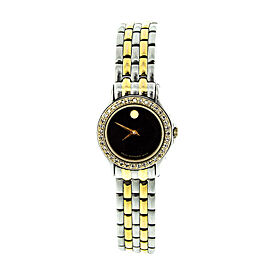 Movado Museum Two Tone Diamond Bezel Watch