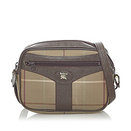 Burberry Plaid Canvas Shoulder Bag