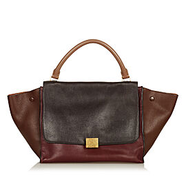 Celine Medium Trapeze Tricolor Leather Satchel