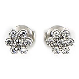 TIFFANY & Co 950 Platinum Flower Garden Diamond Earrings