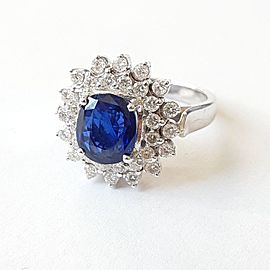 18k White Gold Sapphire and Diamond Ring