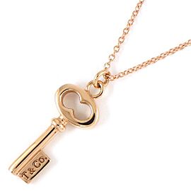 TIFFANY & Co 18K Pink Gold Vintage Oval Key Necklace