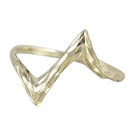 10K Yellow Gold Textured Modernist Zig Zag Ring Size 6