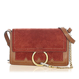 Chloe Studded Faye Suede Crossbody Bag