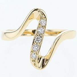 MIKIMOTO 18k Yellow Gold Wave Ring LXGBKT-977