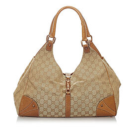 Gucci GG Canvas Nailhead Jackie Shoulder Bag