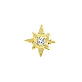 14k Yellow Gold Diamond Star Single Earring