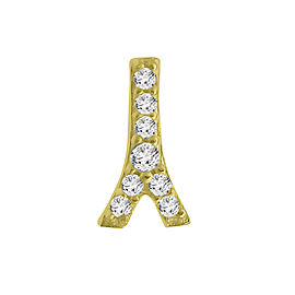 14k Yellow Gold Diamond Eiffel Tower Single Earring