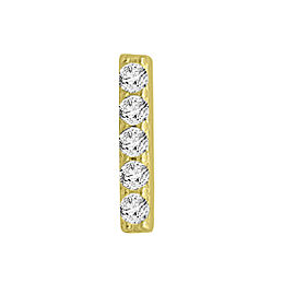 14k Yellow Gold Diamond Bar Single Earring