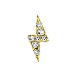 Yellow Gold Over Silver Diamond Bolt Single Earring