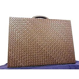 Bottega Veneta Attache Briefcase Interwoven 239240 Brown Leather Laptop Bag