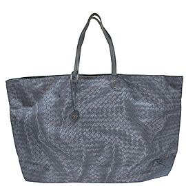 Bottega Veneta Blue Nylon Intrecciolusion Tote Bag 862976