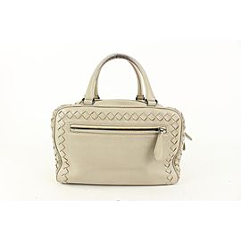 Bottega Veneta Beige Taupe Woven Intrecciato Leather Boston Bag 913bv21