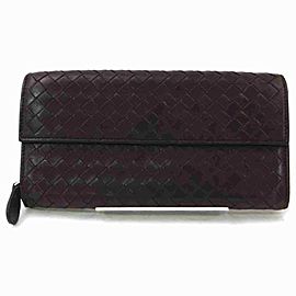 Bottega Veneta Bottega Veneta Long Wallet Intrecciato Browns Leather 860455