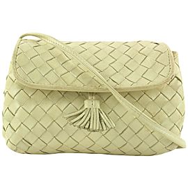 Bottega Veneta Cream Intrecciato Woven Leather Mini Pouch Crossbody Bag 10bot421