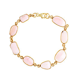 Rose Quartz Gold Plated Sterling Silver Bracelets