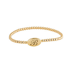 Rina Limor B engraved Gold Stretch Bracelet