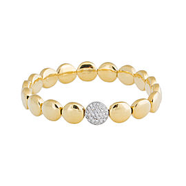 Rina Limor Gold Circle & Diamond Stretch Bracelet