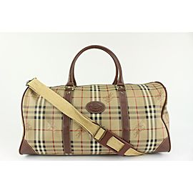 Burberry Beige Nova Check Boston Duffle Bag with Strap 123b28